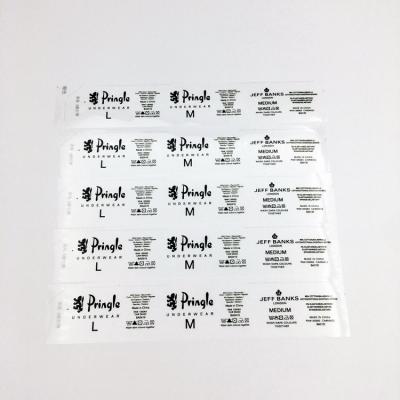 China Clothes Wholesale Custom Design Tagless Size Care Label Heat Transfer Printing For Clothes for sale