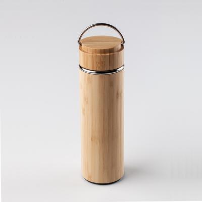 China 2022 Stainless Steel Water Bottle 400ML Double Wall Stainless Steel Eco - Friendly Wooden Bamboo Bottles for sale