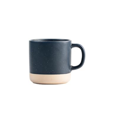 China Hot Selling Business Ceramic Coffee Mug With Matte Handgrip Non-slip Base Water Mug for sale