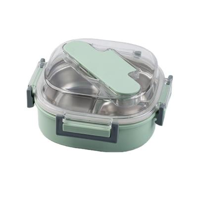 China New Style 304 Stainless Steel Sustainable Compartment Bento Lunch Box Airtight Food Container for sale