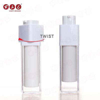 China Cosmetic luxury acrylic serum 15ml 50ml 60ml 100ml 150ml clear black white airless lotion eye pump bottle with twist lock for sale