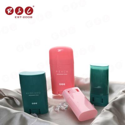 China 30G 50G 75G Eco Friendly Oval Empty Container Stick Body Balm Stick Refill Deodorant Stick Antiperspirant Scented Solid Bottle for sale