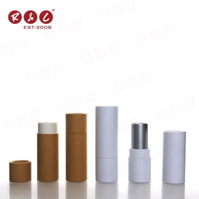 China Fashion Biodegradable Refillable Idea Tube Child Oil Proof Cosmetic Packaging Resistant Kraft Twist Up Lipstick Paper Tube For Lip Balm for sale