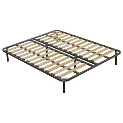 China Adjustable (height) Good Quality Hotel Living Building School twin Folded Knock Down Mechanism Metal Bed Frame for sale