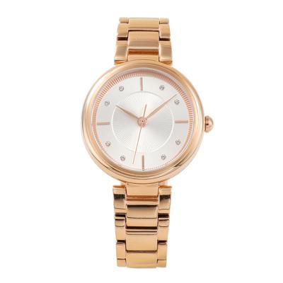 China 2022 Factory New Design OEM Water Resistant Women Diamond Watch Stainless Steel Gold Premium Watch for sale