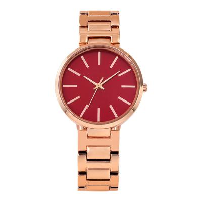 China Cheap Price Women Fashion Designer Water Resistant Simple Elegant Luxury Brand Dial Quartz Watch Alloy Gold Watch for sale