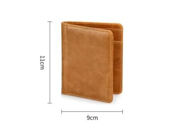 China Factory Hot Sale Minimalist RFID Custom Bifold Slim Leather Mens Wallet  for sale