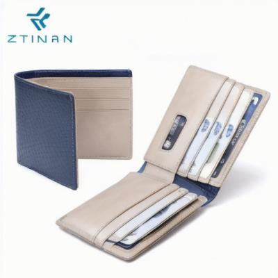 China  Factory New Design Top Full Grain Genuine Leather Rfid Slim Men Wallet With Customization for sale