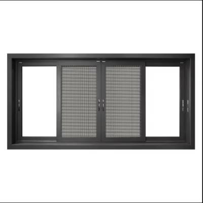 China Sliding OEM ODM Approved Windows Aluminum Horizontal Sliding Window Screen Outside Sliding Window Grill Design for sale