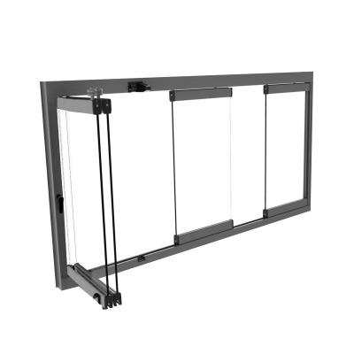 China Folding Screen Wholesale High Quality Sound Proof Water Proof Modern Style Aluminium Tempered Glass Bifolding  Horizontal folding window for sale