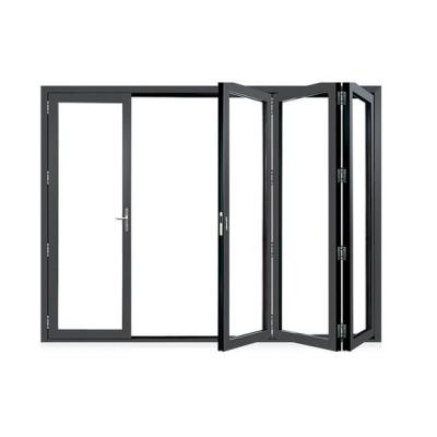 China Folding Screen Cheap Wholesale Latest Design Modern Bifold Patio Aluminum Glass Sliding Folding Door for sale