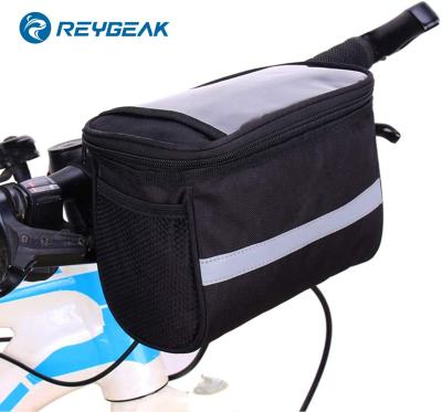 China REYGEAK Polyester Bicycle Pack Bike Frame Rack Reflective Waterproof Handlebar Seat Pack Rainproof Bike Front Bag Bracket for sale