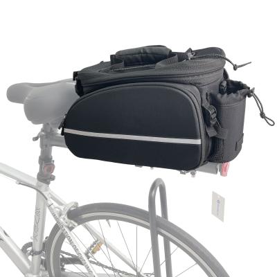 China PU Leather Portable REYGEAK Cycling Pannier Large Capacity Expandable Saddle Bags Waterproof Bicycle Rack Trunk Back Bag for sale