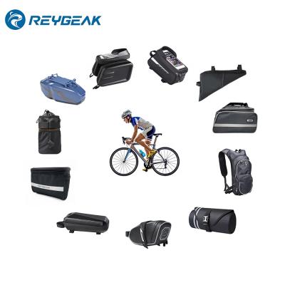 China REYGEAK PVC/PU Bike Travel Bag Saddle Bags Mobile Phone Bottle Cage Frame Bag Luggage Pannier Backpack Handlebar For Bicycle Parts for sale