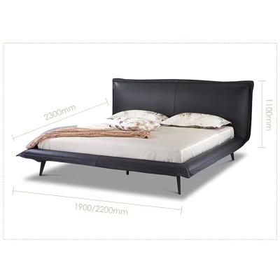 China Double King Size Leather Bed (other) Adjustable Furniture Modern European Design For Bedroom for sale