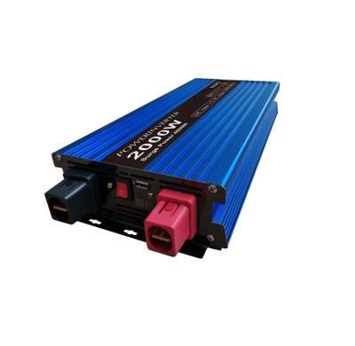 China Automobile 2000w Power Sine Wave Inverter Modified DC to 2kw AC Solar Inverter 12v 24v 220v 230v for sale