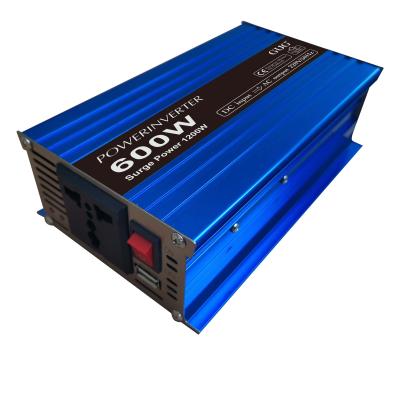 China Automotives Power Converter 12V 24V DC to 220V 230V AC Modified Sine Wave Car Power Inverter 600W for sale