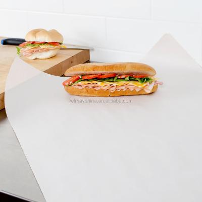 China Greaseproof Plain White Wrapping Sandwich Kraft Paper for sale