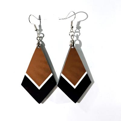 China Custom Vintage Earring Fashion Sublimation DIY Empty Wooden Earrings for sale