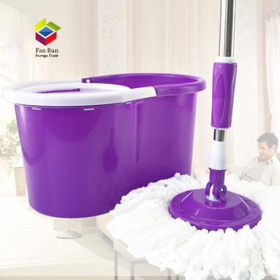 China 360 Bucket Double Drive Stainless Steel Drain Basket Viable Magic Cleaning Rotating Broom for sale