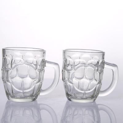 China New Empty Handle 300ml Glass Tea Glass Water Cup Beer Empty Cup Classic/Postmodern Transparent Glass Reference for sale