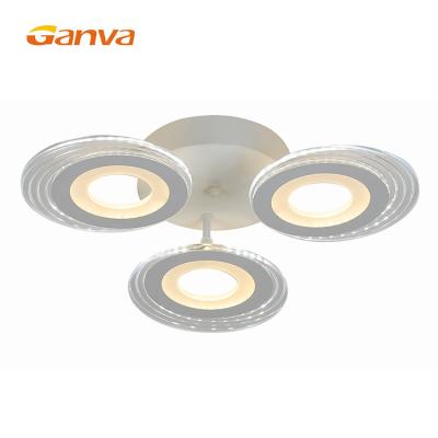 China GANVA Iron Design Single Modern Bedroom Warm White Acrylic Home Living Room Simple LED Ceiling Light for sale