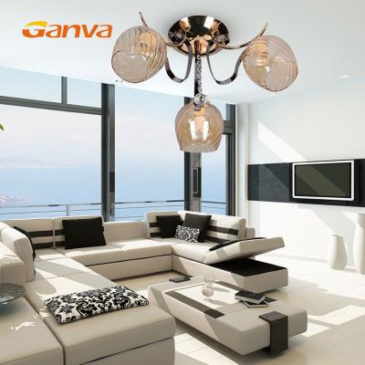 China Surface Mounted Modern Design Glass Iron Gold Ball E27 Hot Selling Lighting Hanging Surface Mounted Ceiling Light for sale