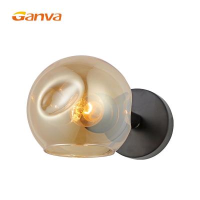 China Modern Simple Glass Ball Restaurant Factory Supply Newest Design Decoration Indoor Led Wall Lamps for sale