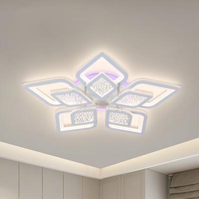 China Hot Sales Outdoor Mounted Surface Mounted Modern White LED Flower Shape Lamp Dining Room Ceiling Light for sale