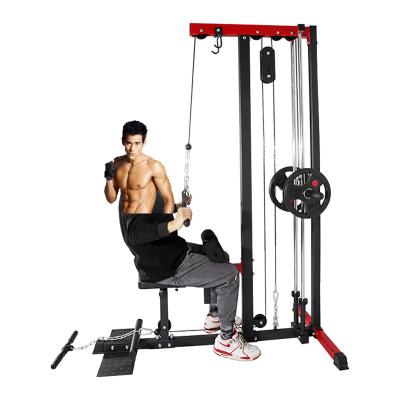 China Heavy Duty Upper Limbs LAT Pulldown and Low Row Cable Machine Intensive Training with High/Low Pulley Stations and Flip-Up Platform for sale