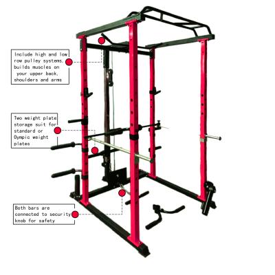 China Smith Machine Cage Squat Strength Indoor Power Down Rack Custom Color FlagWorld Color Smith Machine Cage Squat Strength Tower Fly Pulley High Pull for sale