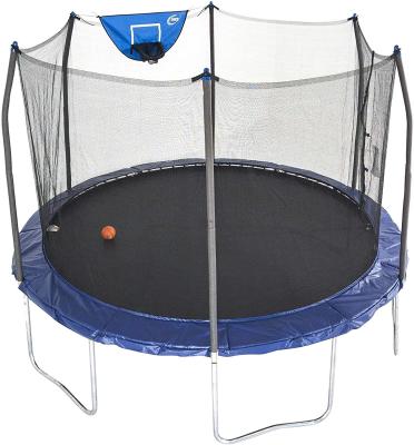 China With Protective Garden Exercise Net Trampoline Inside Safety Fence Zipper Outdoor 12 Ft Tall High Capacity Bounce Trampoline for sale