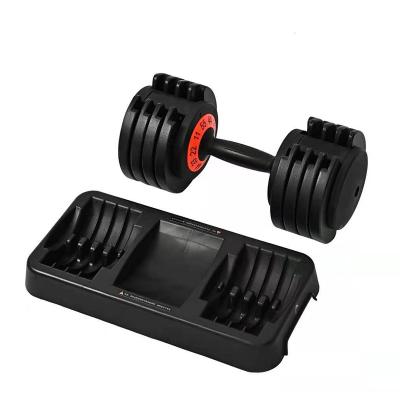 China Home Use Private Gym Workout 2021 Home Gym 11-55 Pounds Portable Quick Adjust Black Single Dumbbell Set Handle Adjustable Twisting Dumbbell for sale