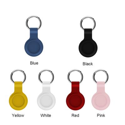 China Soft Airtag Locator Cover Liquid Protective Sleeve For Apple Locator Anti-Lost Airtag Key Chain Cases For Airtags Silicone Case for sale