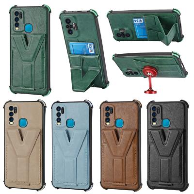 China Shield Bracket 9 X655 X655 C Anti-drop Y 9 PRO Fingerprint X656 Side HOT Cover Shockproof Leather Case Coque For INFINIX Hot9 for sale