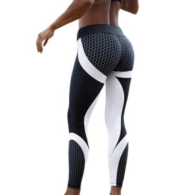 China Amazon 3D Printing Anti-UV Yoga Pants Women's High Waist Workout Gym Leggings Skinny Sports Shaping Cropped Pants for sale