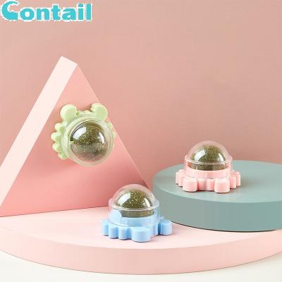 China Contail Viable Pet Ball Sounds Suction Catnip& Exclusive Patent Cat Stick Funny Mint Ball Catnip Toy Ball Cat Mint Chew Toy Cat for sale