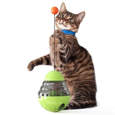 China Cat Tumbler Missing Food Ball Cheap Viable, Cat Treat Dispenser Toy Cat Leaking Food Ball with Lighter Stick for sale