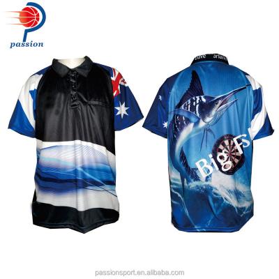 China Breathable Sublimation Printing Fishing Polo Shirts Short Sleeves Fishing Shirts for sale