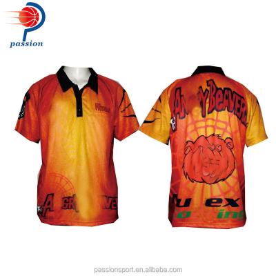 China Custom 100% Polyester Fabric High Quality Sublimation Dart Shirts Dart Polo Shirt for sale