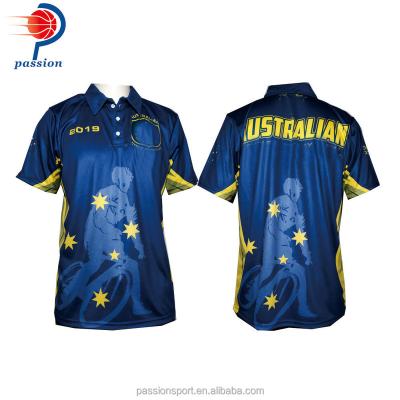 China 100% Polyester Fabric Custom Design Darts Polo Mens Dart Shirts for sale