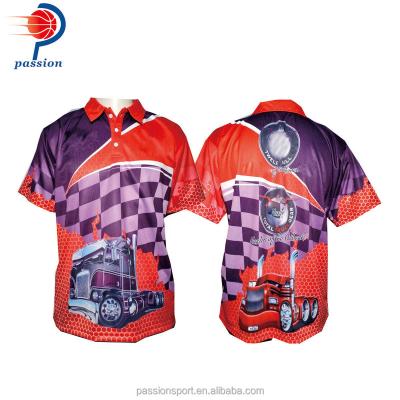 China Breathable Sublimation Racing Shirts Team Racing Crew Shirts High Quality for sale