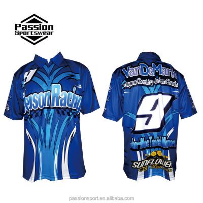 China Breathable Racing Crew Shirts Sublimated Racing Sublimated Shirt Racing Pit Crew Shirt Wholesale for sale