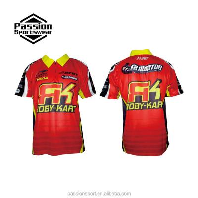 China Breathable Custom Cheap 100% Polyester Racing Crew Shirts Sublimation Motorcycle Racing Shirt for sale