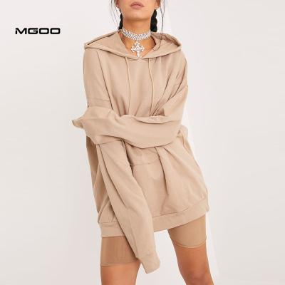 China Custom MGOO Women's Hoodie Pullover Cotton Oversized Custom Anti-Shrink Long Hoodie For Women for sale