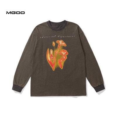 China MGOO Latest Anti-pilling Design Flame Graffiti Sweatshirt Men's Hoodies and Sweatshirts for sale