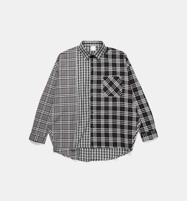 China Streetwear Three Styles Chic Cut Anti-Pilling And Sew Checked Shirt Men Oversized Curved Edge Button Up Shirts for sale