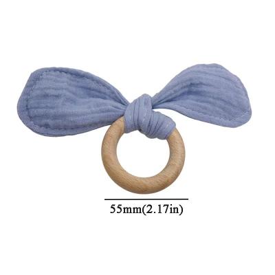 China Toy Wholesale Training Sensory Handmade Soft Wooden Baby Teething Ring Toy For Infant for sale