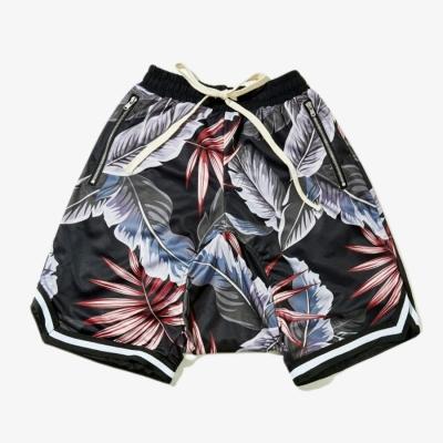 China Custom Anti-Wrinkle OEM Mens Beach Shorts Floral Print Loose Surf Shorts for sale