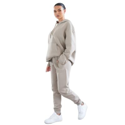 China Custom High Quality Drawstring Workout Anti-pilling Hoodie Set Oversized Hoodies 2021 Autumn Winter Womens Joggers And Pullover Women for sale